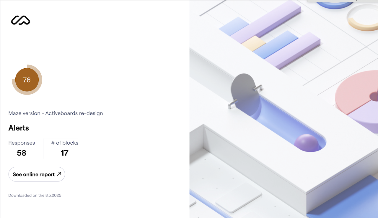 Example of Maze report