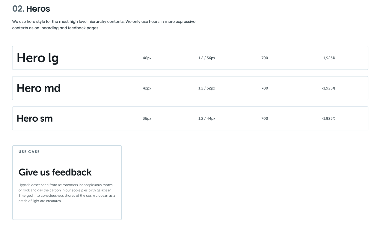 Typographic variants example